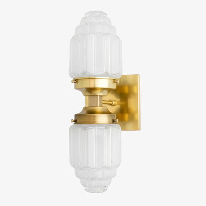 Tierlux Glass Art Deco Wall Sconce - Glass Frosted Globes with Skyscraper Globe