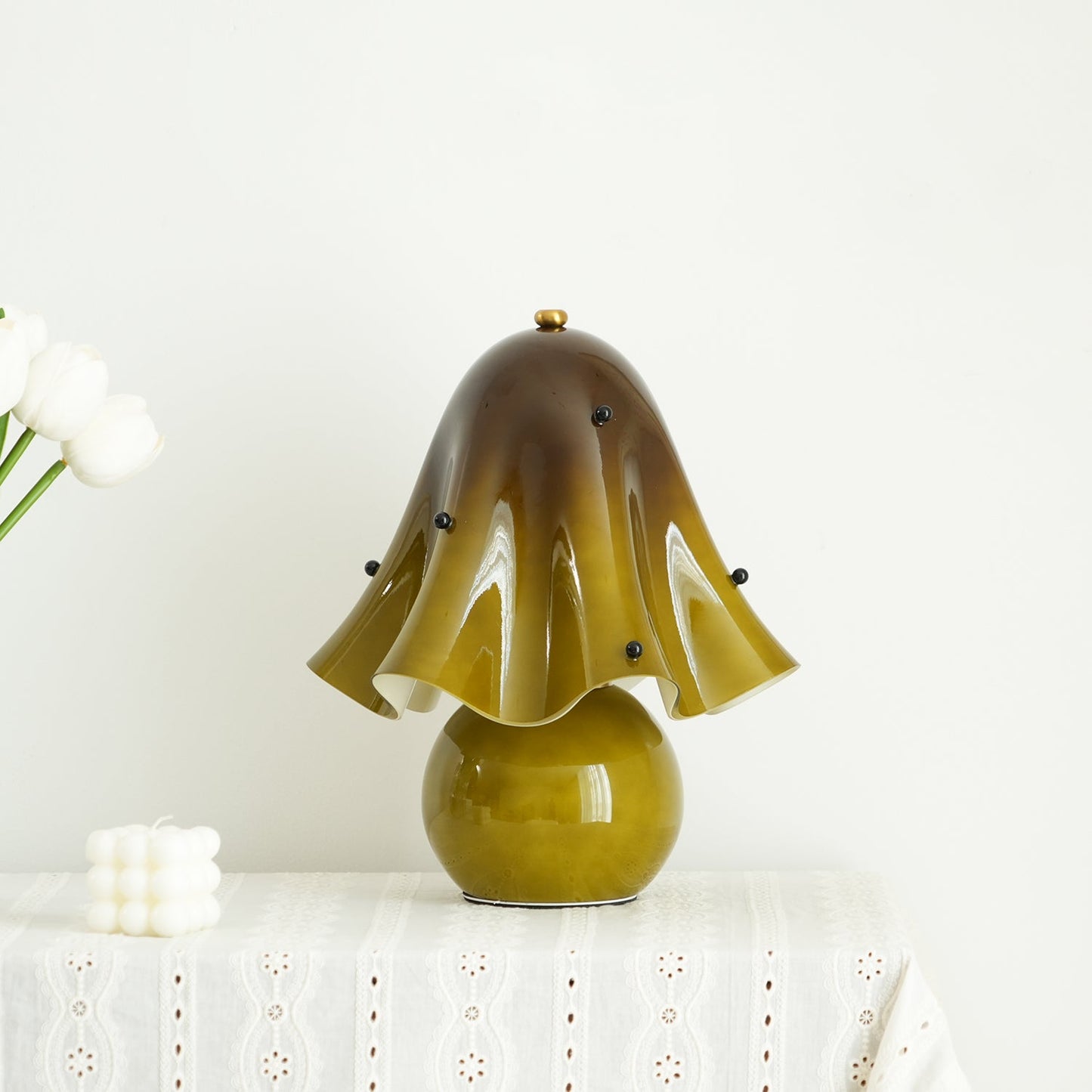 Bellina Elegant Glass Table Lamp – Sleek Design for Bedside or Desk