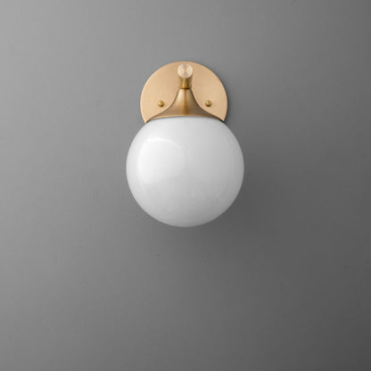 Glorica Glass Wall Sconce - Frosted Globe Light