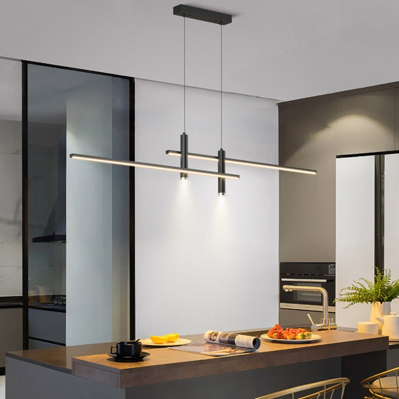 Minimalist Metal Rod Chandelier - Modern Lighting for Any Room