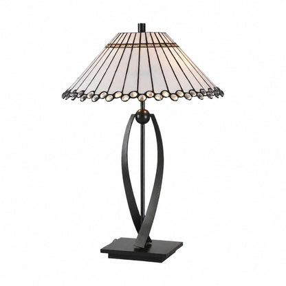 TF Allanton Tischleuchte mit konischer Form – Vintage-Glasleuchte mit geometrischer Geometrie für Nachttisch und Arbeitszimmer