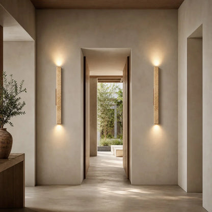 stone linear wall sconce scene