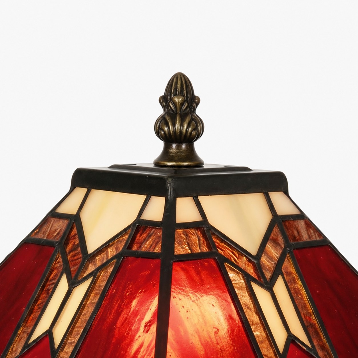 TiffStar Tischleuchte aus Buntglas – Buntglas im Vintage-Stil, geeignet für Schlaf- und Wohnzimmer