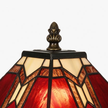 TiffStar Tischleuchte aus Buntglas – Buntglas im Vintage-Stil, geeignet für Schlaf- und Wohnzimmer