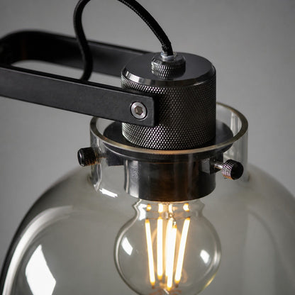 Readium Industrial Floor Lamp - Adjustable Glass Head Metal Base for Living Room and Bedroom