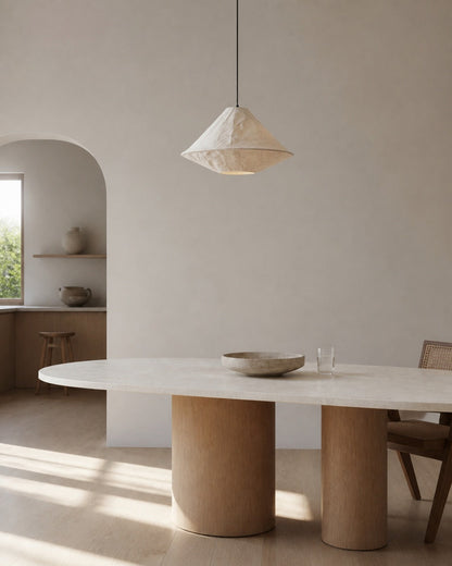 Zalen Collapsible Fabric Shade - Handcrafted Woven Pendant Light for Dining Room and Entryway Ambiance