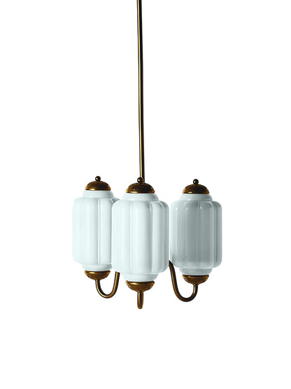 Vintage Eloise Glas Kronleuchter 3 Flammig
