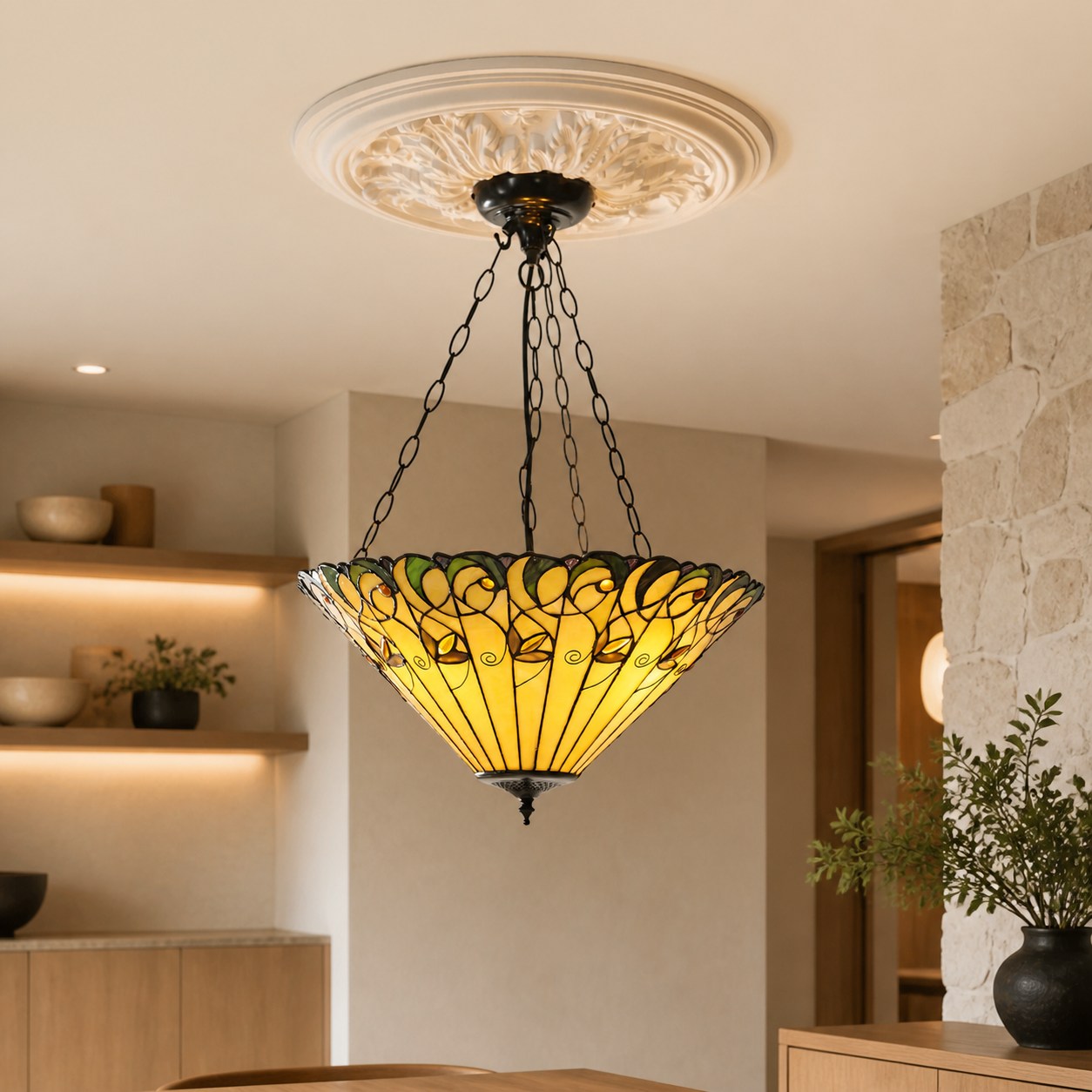 TF Jamelia Light - Decorative Art Glass - Flush Mount Timeless Style for Hallway