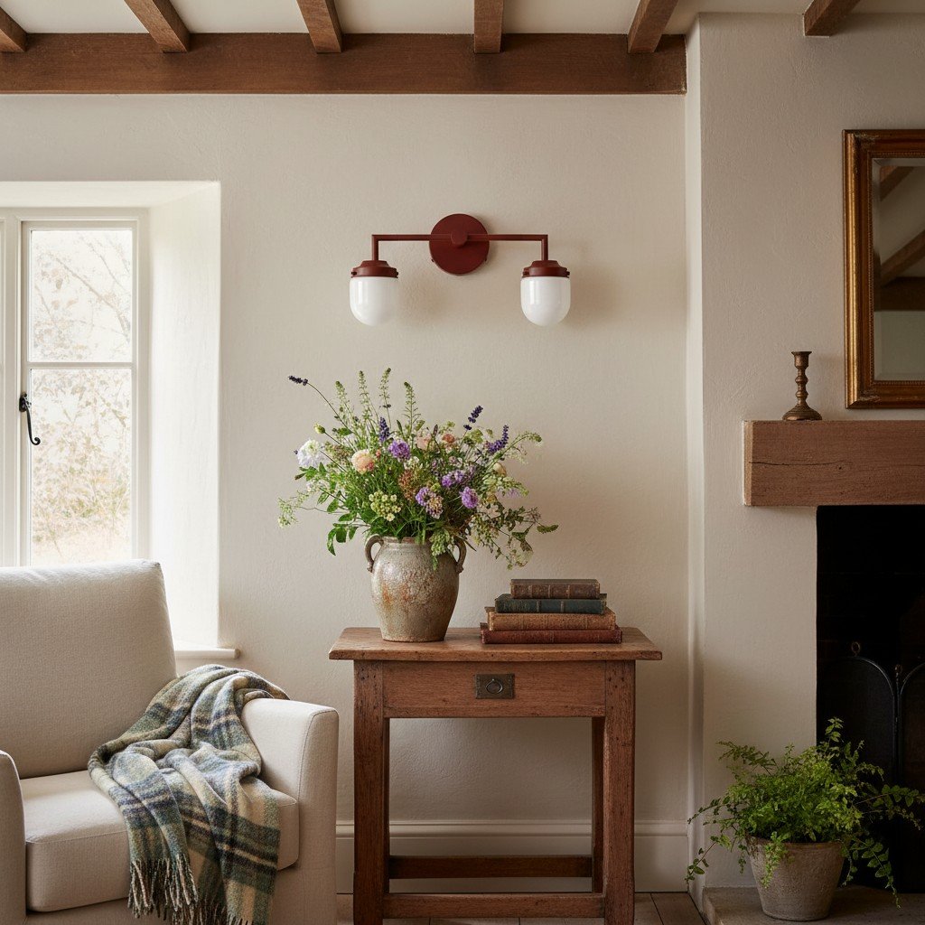 Opalume Glass Double Vanity Light - Vintage Style Bathroom Double Wall Lighting