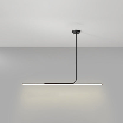 Schlanke asymmetrische lineare Pendelleuchte Schwarz-Weiß-Finish Deckenleuchte