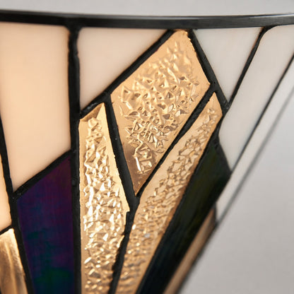 TF Astoria Vintage Fan-Shaped Wall Lamp — Handcrafted Art Glass — For Bedroom Accent Light