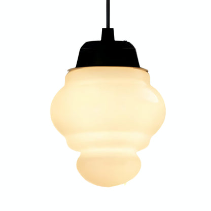 Art Deco Schulhaus Milchglas Pendelleuchte 1 Flammig