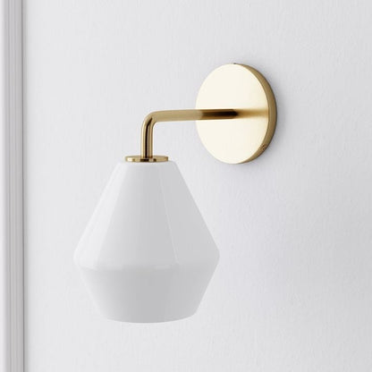 Merin Sculptural Milk Glass Geometric Wall Lamp