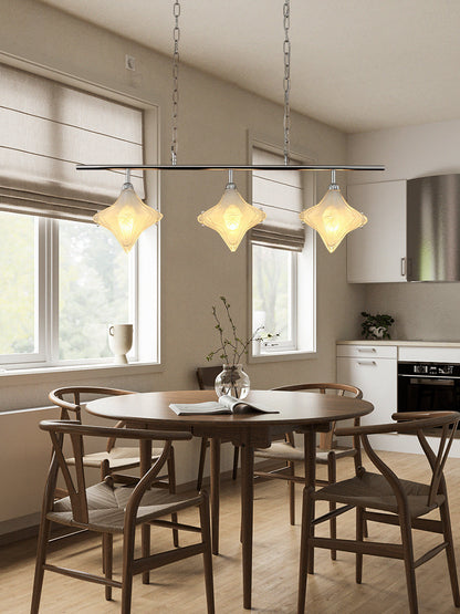 Art Deco Star Linear Pendant Light - Elegant Lighting for Kitchen Island  - Astris Cassiopeia