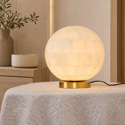 Alabaster Ball Table Lamp