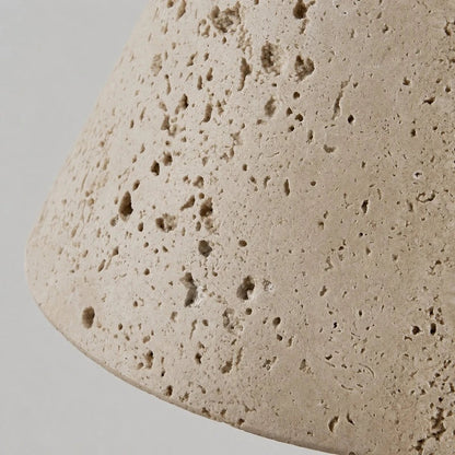 Close-up porous travertine stone texture