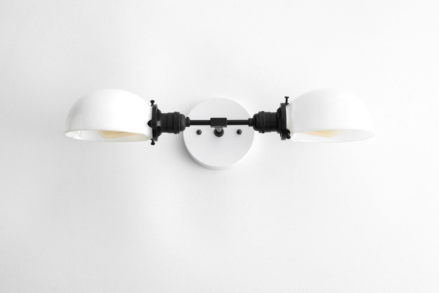 Ornato Luxe Mid-Century Vanity Light - Brass Bathroom Fixture with Opal Glass