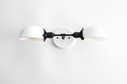 Ornato Luxe Mid-Century Vanity Light - Brass Bathroom Fixture with Opal Glass