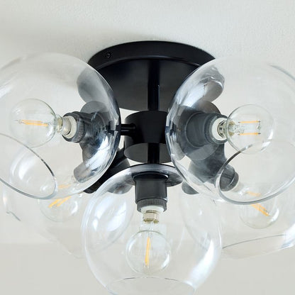 Brina Glass 5-Light Flush Mount - Minimalist Glass Ceiling Fixture