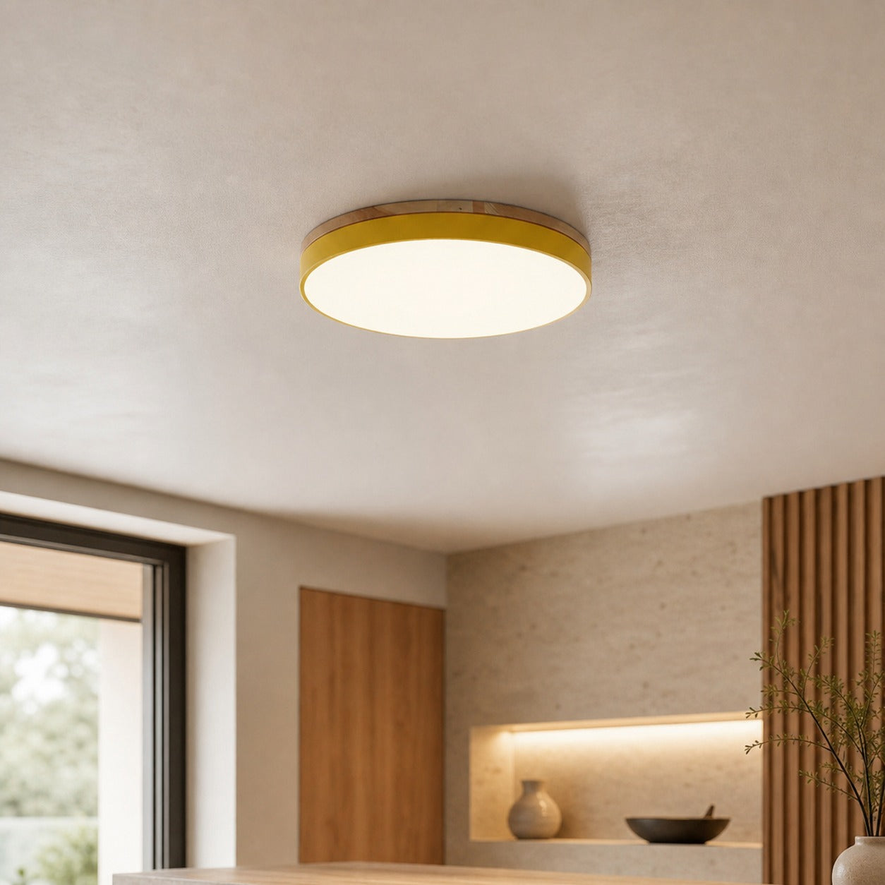 Cielora Round Flush Mount Ceiling Lamp Minimal Profile - Modern Interior Decor
