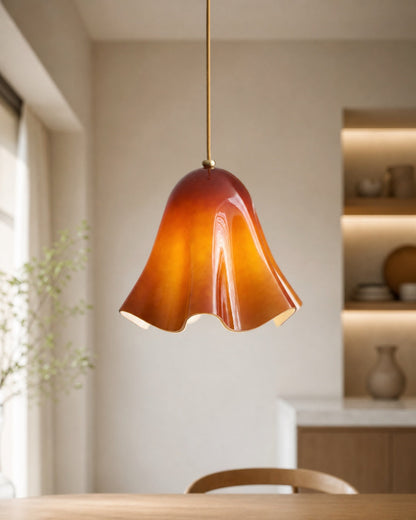 Bellina Artistic Glass Pendant Light - Modern Bloom Inspired Hanging Ceiling Lamp
