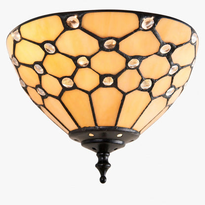 TF Pearl Handgefertigte Tiffany-Deckenleuchte – Art-Deco-Buntglasleuchte für Flur oder Wohnzimmer