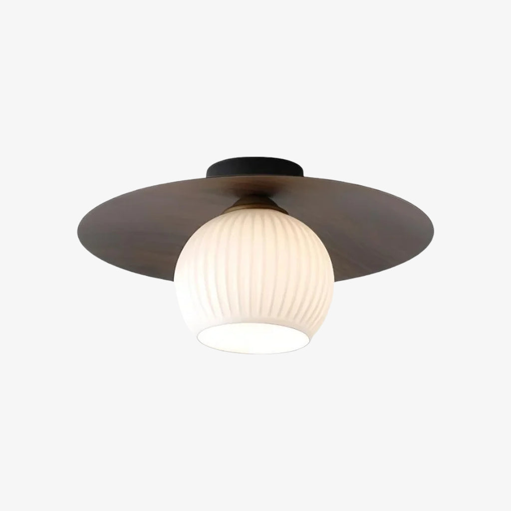 Domebora Vintage Style Dome Light Round Glass Flush Mount Lighting for Kitchen and Dining N05