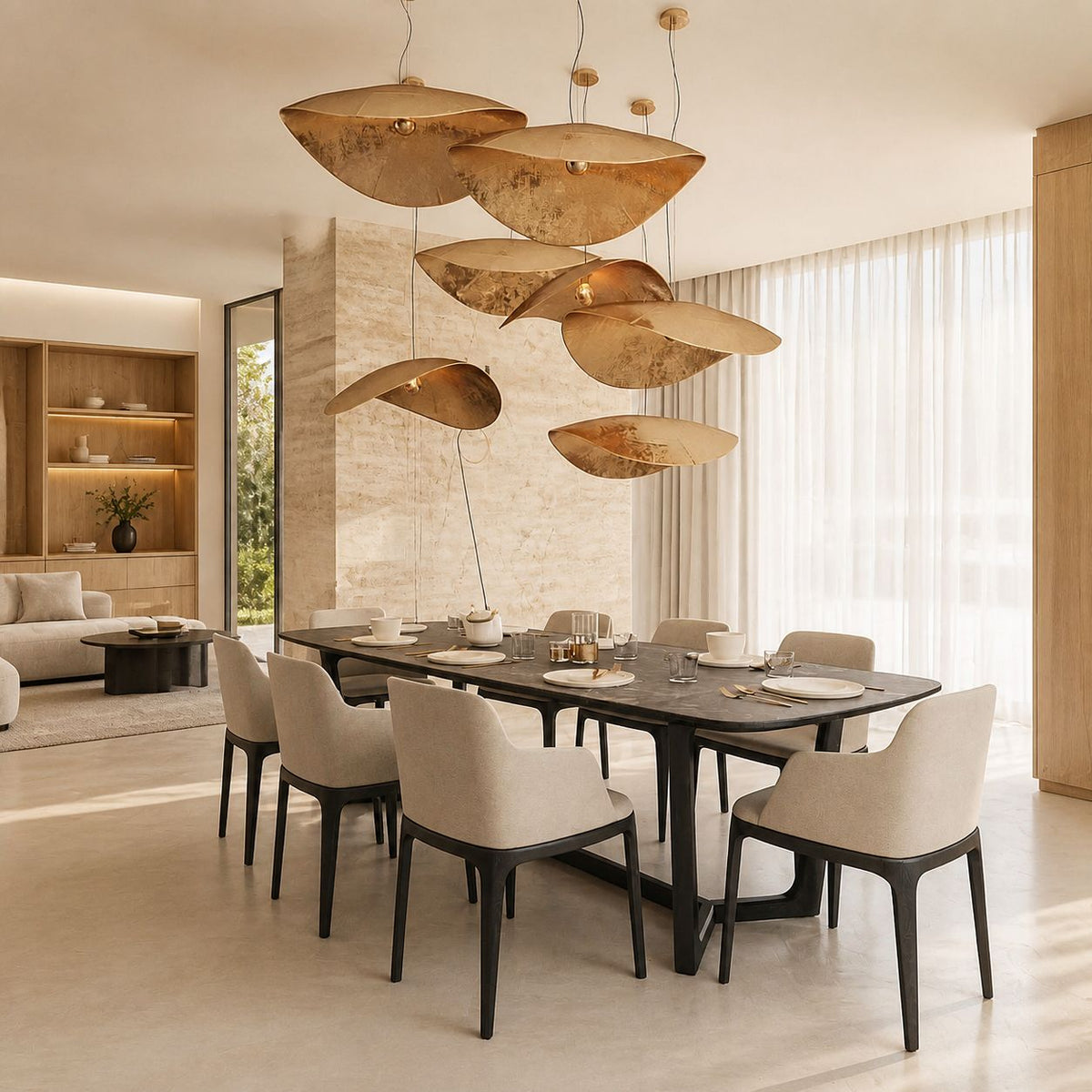 Hammered Brass Suspension Light