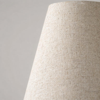 Zalen Floor Lamp - Layered Linen Pendant Design Aged Brass-Metal Lamp for Living Room