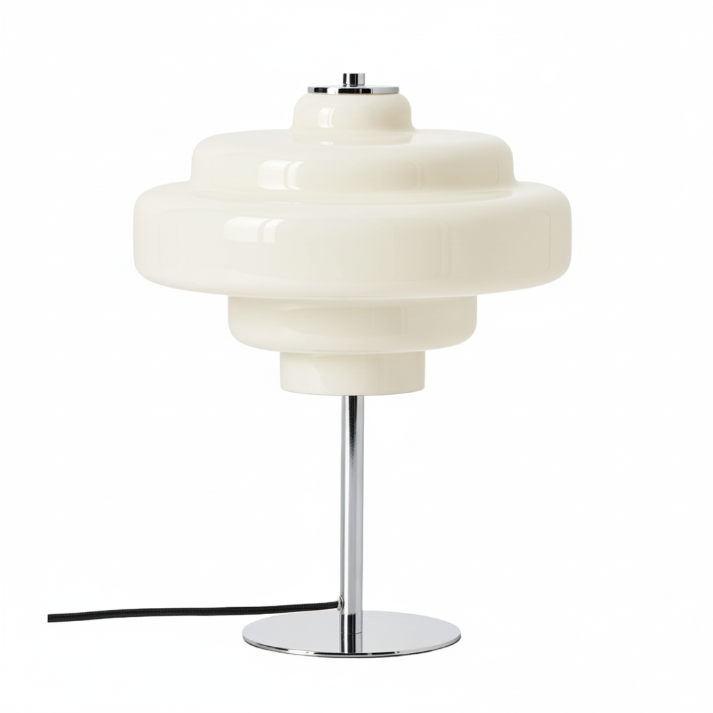 Koloro Tiered Glass Table Lamp – Retro Style for Living Room or Bedroom