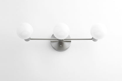 Glorica Glass Mid Century Modern Vanity Light - 3 Light Wall Fixture