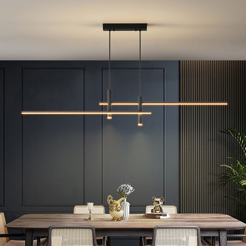 Minimalist Metal Rod Chandelier - Modern Lighting for Any Room