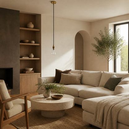 Moderne Pendelleuchte aus Messing von Plaitar – Minimalistische Deckenleuchte mit geflochtenem Kabel für Flure