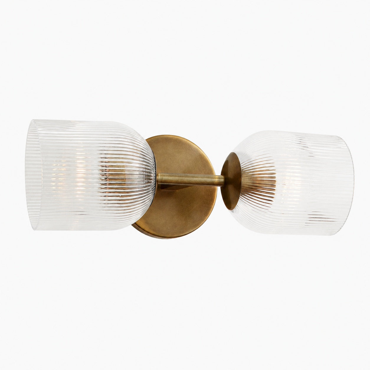 Bravira Wandleuchte aus geripptem Glas – Wandleuchte aus Metall mit klarem Glasschirm