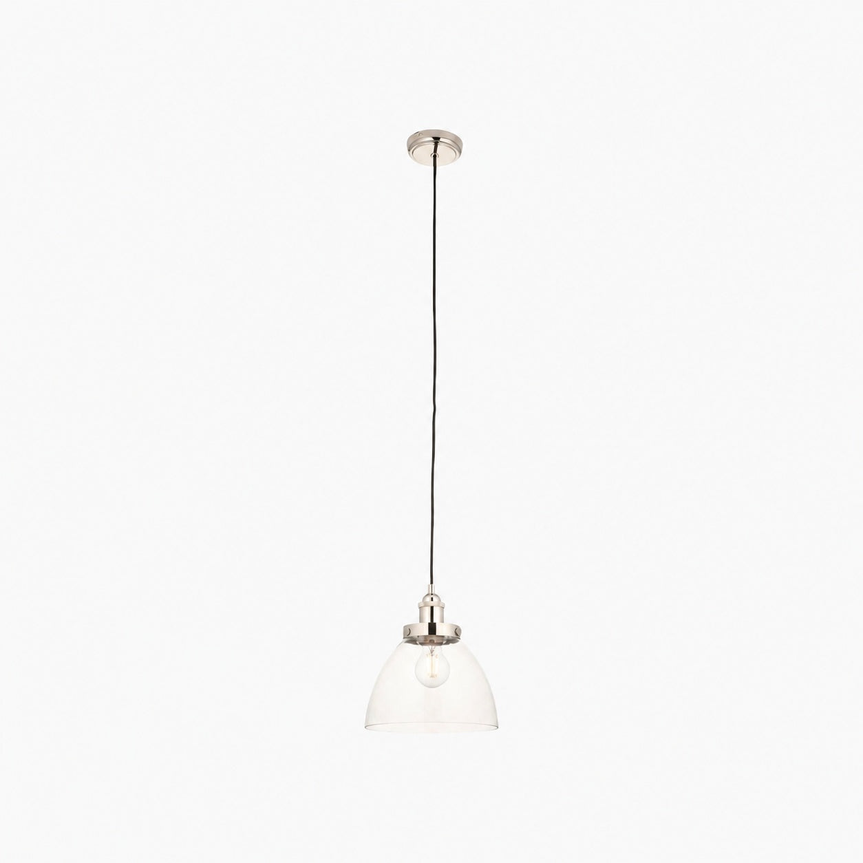 Novera Art Deco Kuppel-Hängeleuchte mit verstellbarer Höhe und Glasschirm - Wohnzimmer