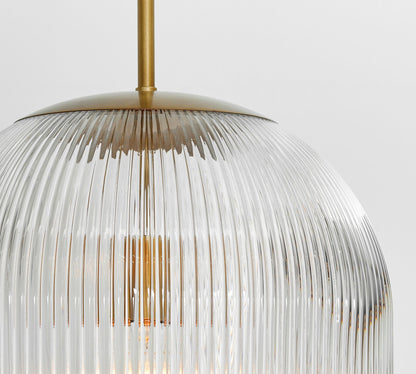 Bravira Ribbed Glass Pendant Light - Elegant Kitchen Island Lamp