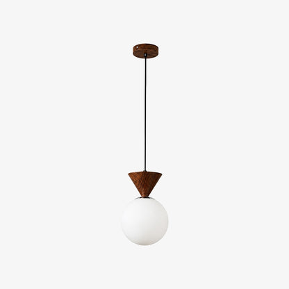 Bauhaus Glass Pendant Lamp with Iron Accent for Kitchen