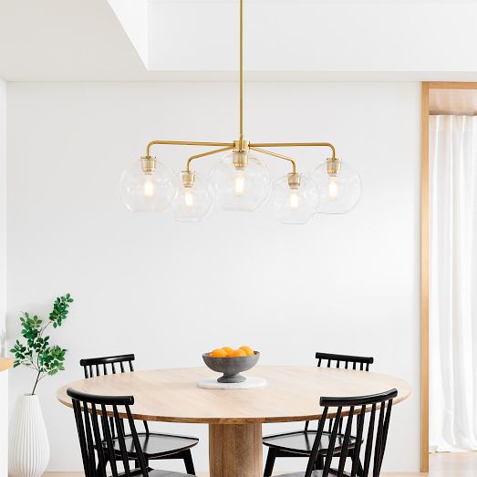 Lumivelle 5-Light Pebble Chandelier - Modern Glass Pendant Lighting