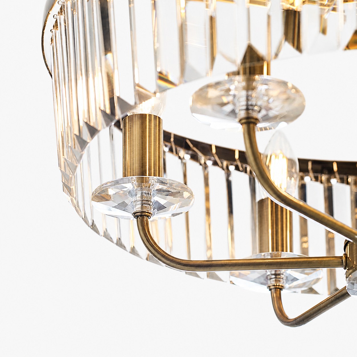 Beveline 6-flammige runde Pendelleuchte – Schirme aus geschliffenem Glas, elegantes Metallgestell für Essbereich und Kücheninsel