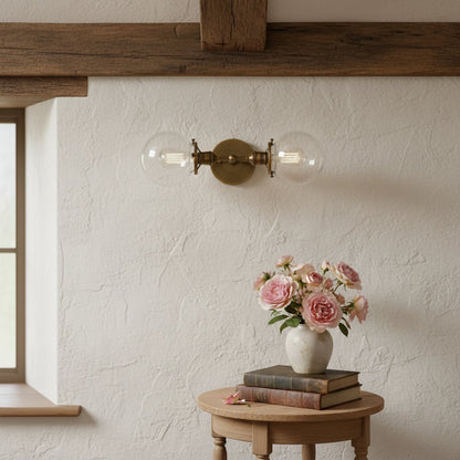 Lumio Globe Industrial Vanity Lighting- Modern Double Globe Wall Light