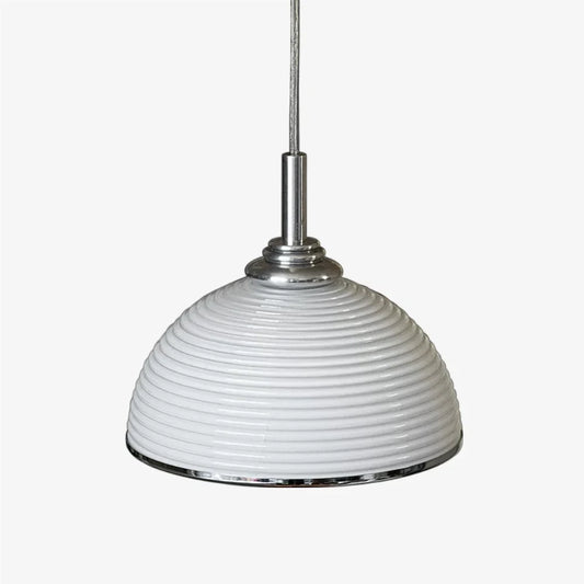 White ribbed pendant shade product view