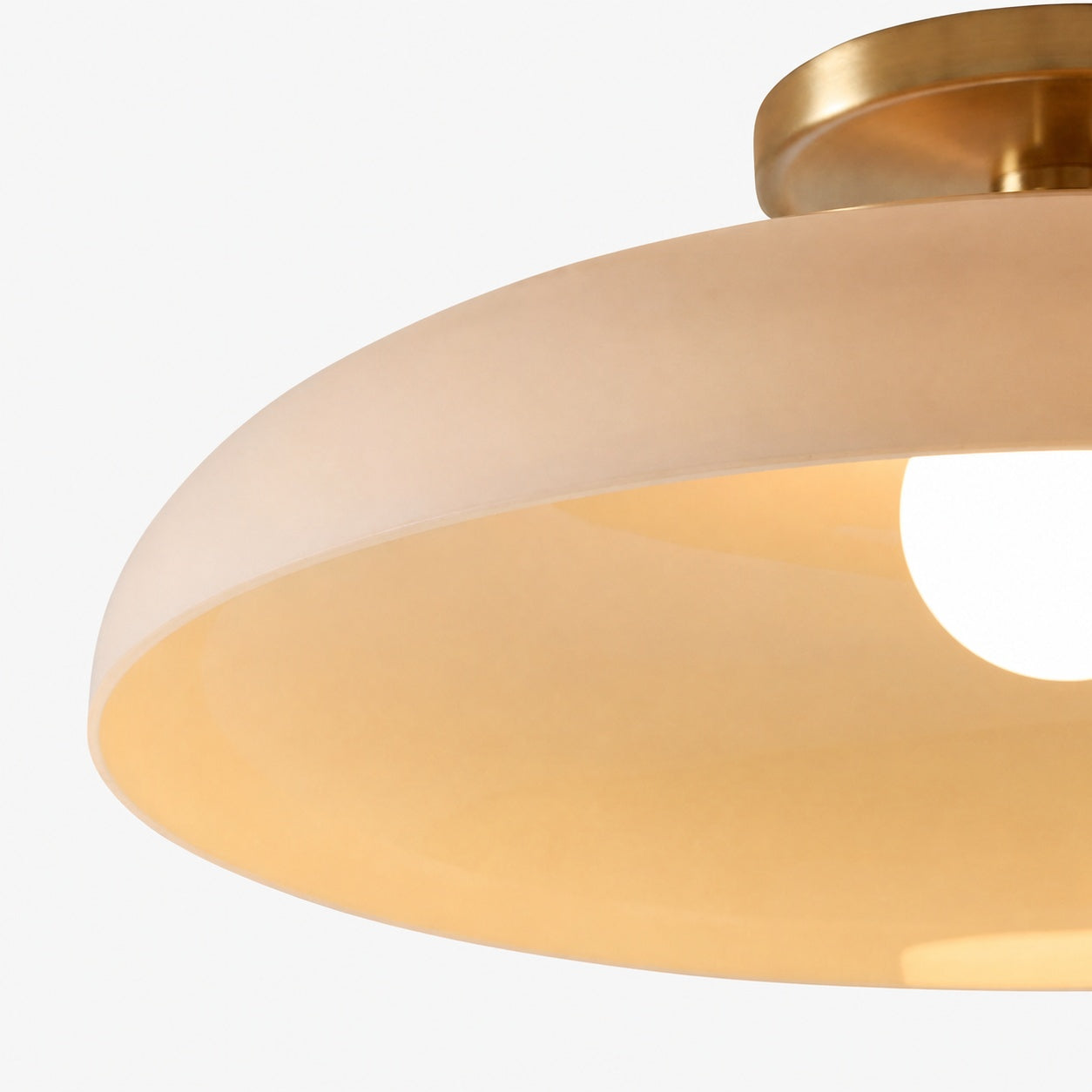 Vega Glas-Deckenleuchte – Champagnerfarbene, kugelförmige moderne Glas-Deckenleuchte für den Flur
