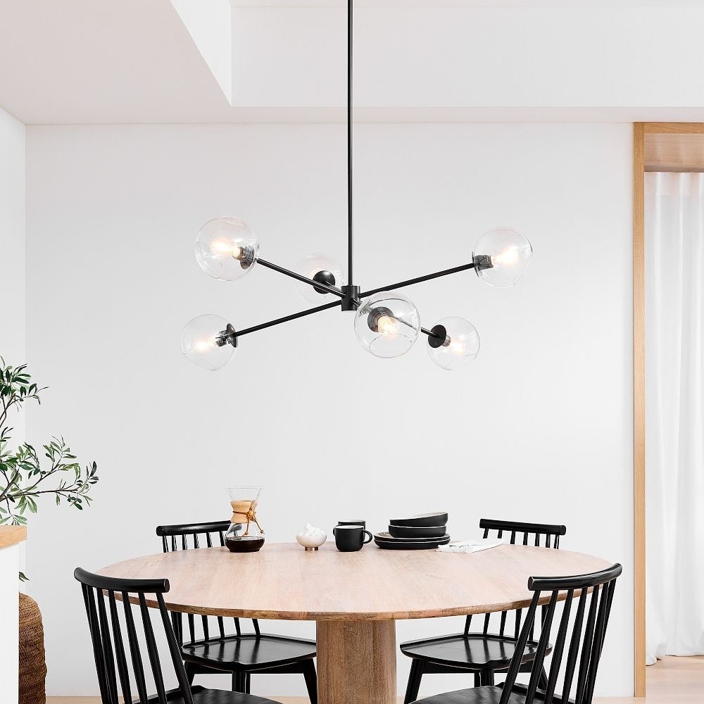 Brina 6-Light Glass Metal Frame Chandelier - Perfect Lighting
