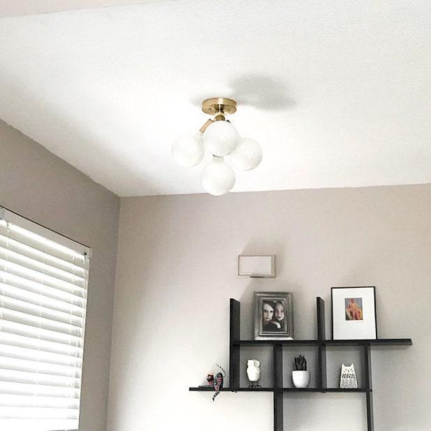 Glorica Glass Flush Mount Light - Globe Ceiling Fixture Modern