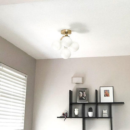 Glorica Glass Flush Mount Light - Globe Ceiling Fixture Modern