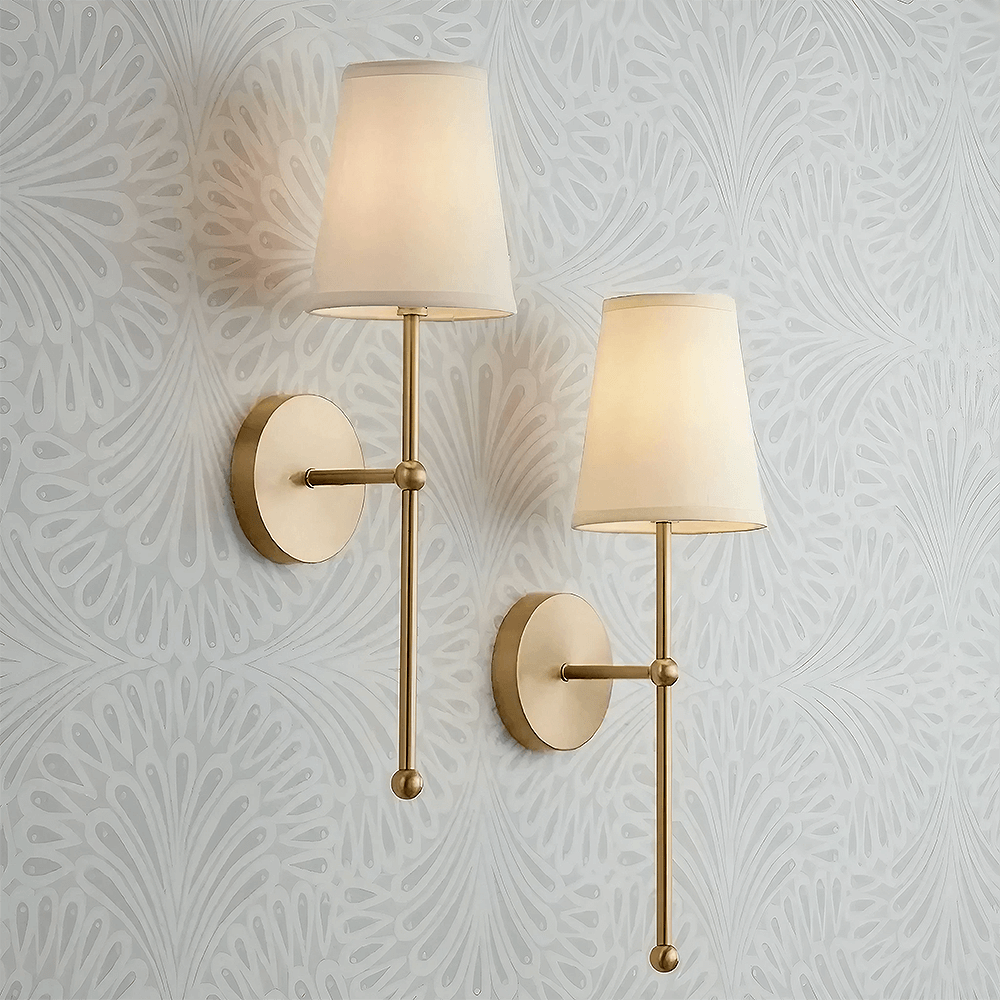 Vintage Gold Art Deco Stoff Wandleuchte zur Flur Dekoration