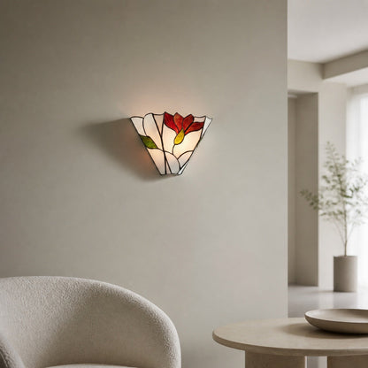 TF Botanica Stained Glass Floral Design Wall Light - Sconce For Hallway And Bedroom