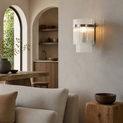RibGlow Minimalist Glass Rod Wall Light - Elegant Accent Sconce for Home