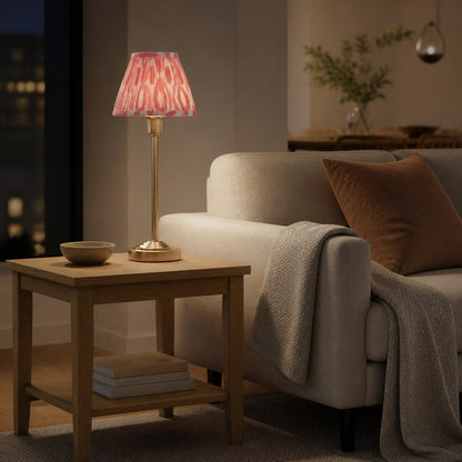 Bronzuno Tischleuchte mit gemustertem Stoff – Ausführung in Messing oder Bronze, modern-bohemischer Stil, ideal für Nachttisch und Wohnzimmer