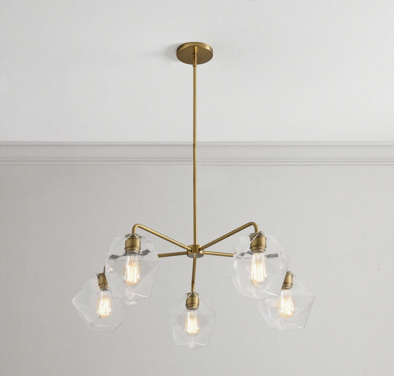 Talvior Sculptural 5-Light Chandelier - Faceted Design, Modern Finishes - Illuminate Spaces